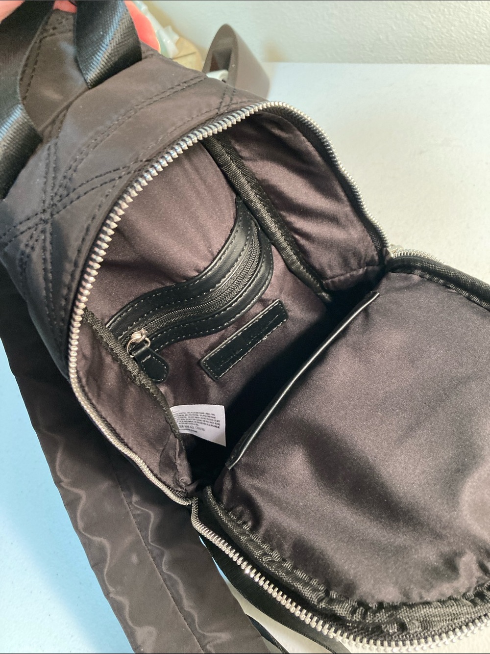 Nicole Miller Black Quilted Crossbody Sling Bag - Picture 5 of 6